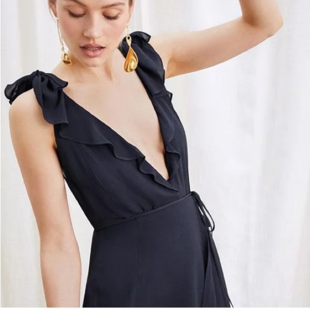 Reformation Peppermint Dress in Navy Blue - Picture 4 of 16